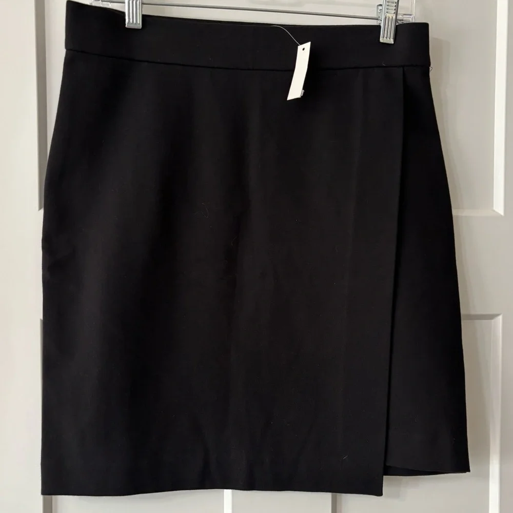 MADEWELL FAUX WRAP BLACK SKIRT Cotton blend size L‎ NWT - Picture 3 of 8